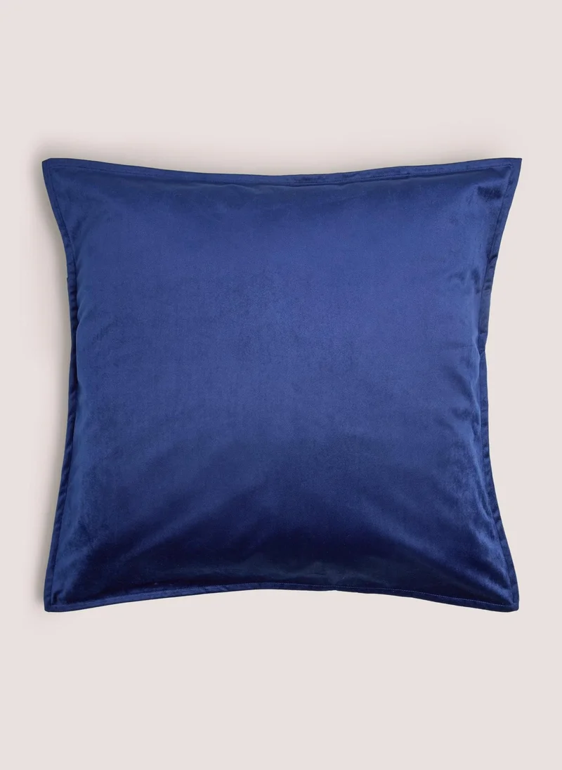 Matalan Navy Plain Velvet Cushion